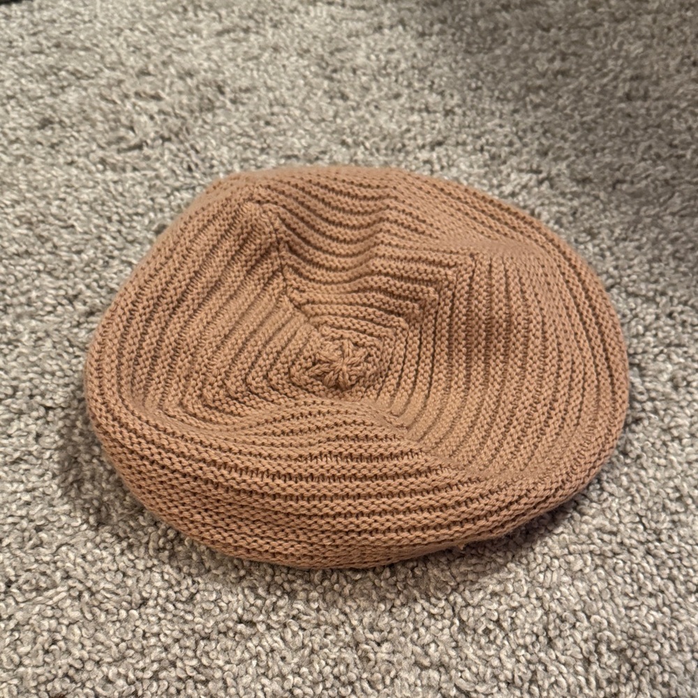 Tan Knit Beret